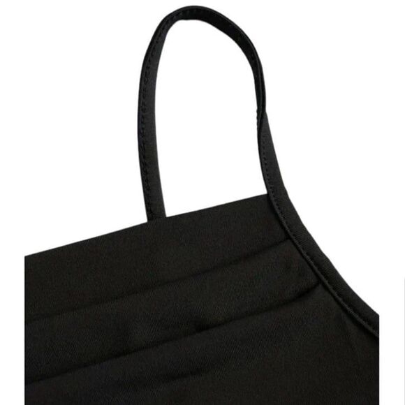 Solid Ruched Cami Dress -Sleeveless Bodycon Black Size Large New - Picture 6 of 7